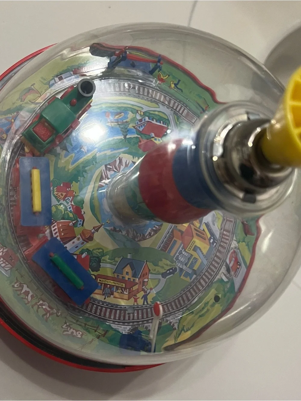 Schylling Toy Train By SIMM, With Panorama Spinning Top Railroad Train w/ Sound